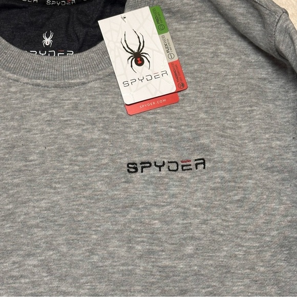 Spyder Men’s Light Grey Fleece Crew Neck Sweatshirt Size XLarge NWT - Picture 6 of 12